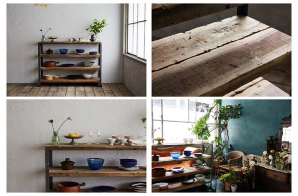 古家具 戸棚 楢の開き戸棚／本箱／飾り棚 古家具・FUNNEL